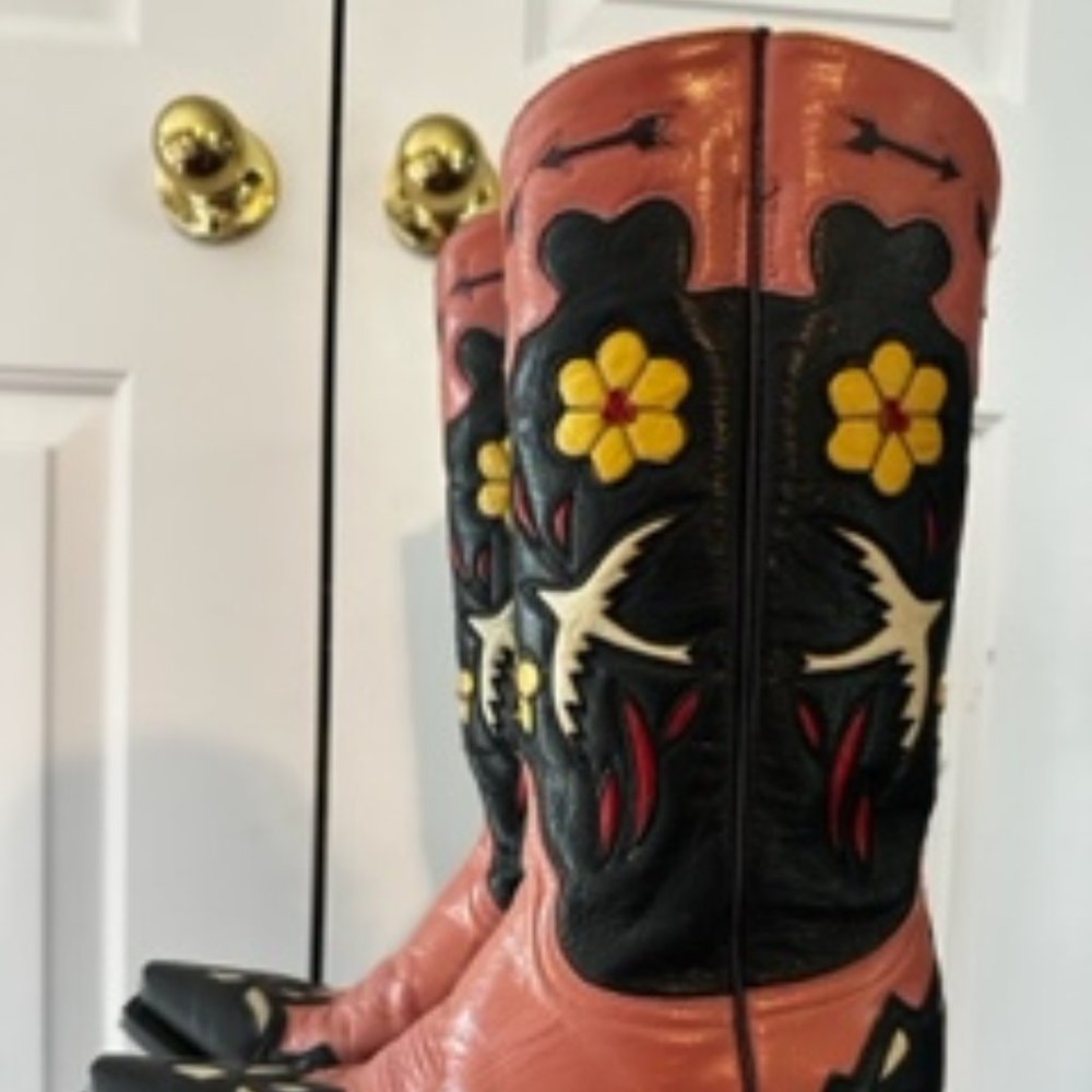 Old Gringo Dusty-Rose & Navy-Blue Cowboy Boots